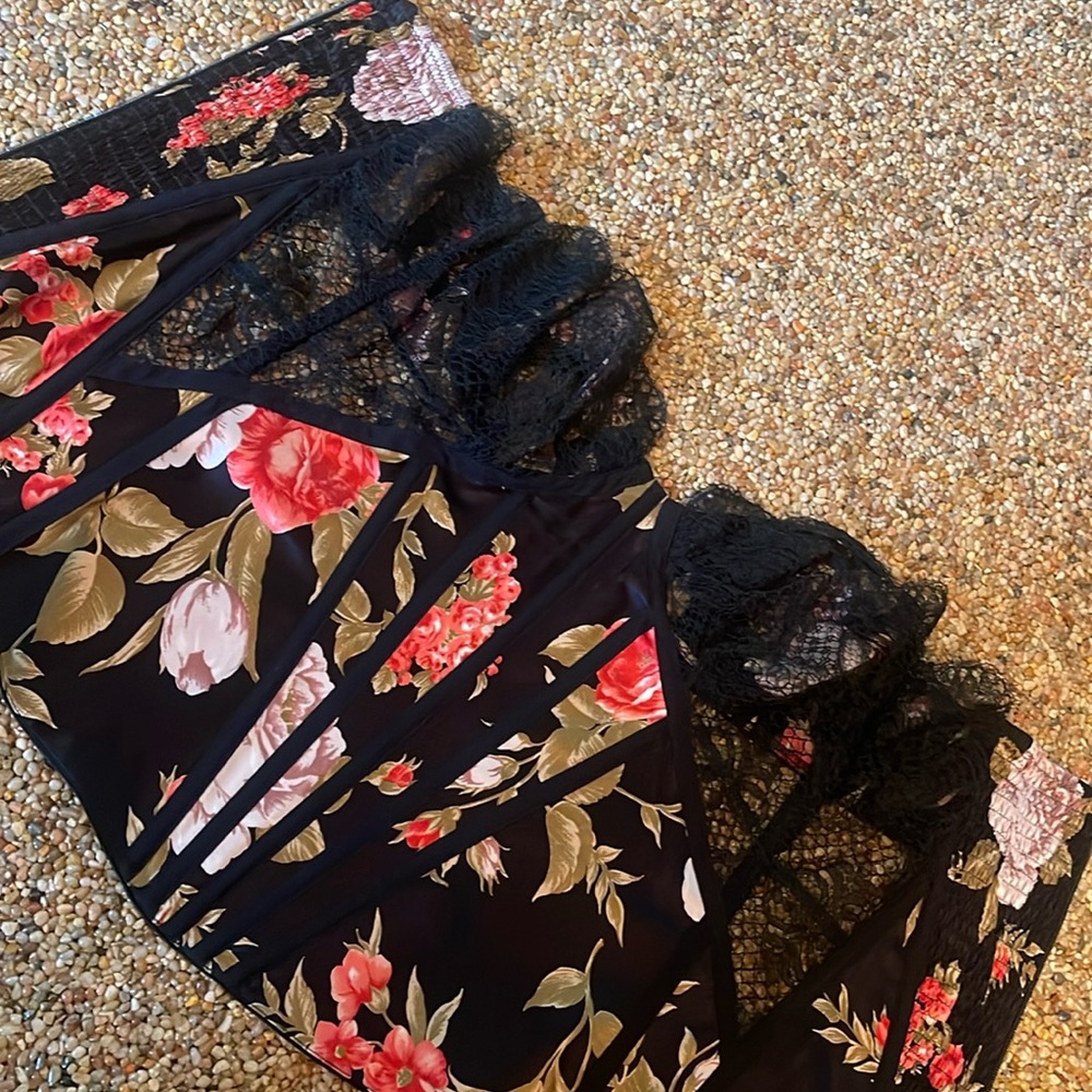 La Perla strapless silk and lace bustier